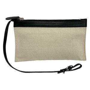 Balenciaga Pouch Cream Black Canvas Leather